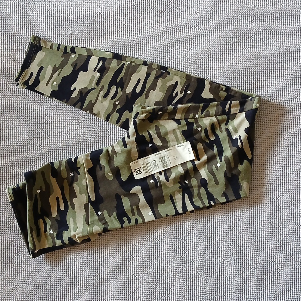 No Boundaries Juniors XS Green Camo High Rise Leggings